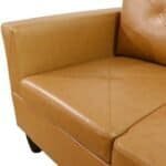 Couch Sectional Couches for Living Room Morden Sofa Couch Leather Futon Sofa Bed with Chaise and Back Cushions for Reception