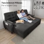 Sleeper Sofa, Sofa Bed with Pullout Bed, 2 in 1 Sleeper Sofa Couch with Reversible Storage Chaise