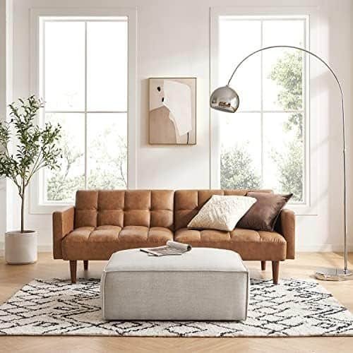Small Futon Sofa Bed, Sleeper, Loveseat, Mid Century Modern Futon Couch, Sofa Cama, Couches for Living Room