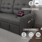Sleeper Sofa, Sofa Bed with Pullout Bed, 2 in 1 Sleeper Sofa Couch with Reversible Storage Chaise